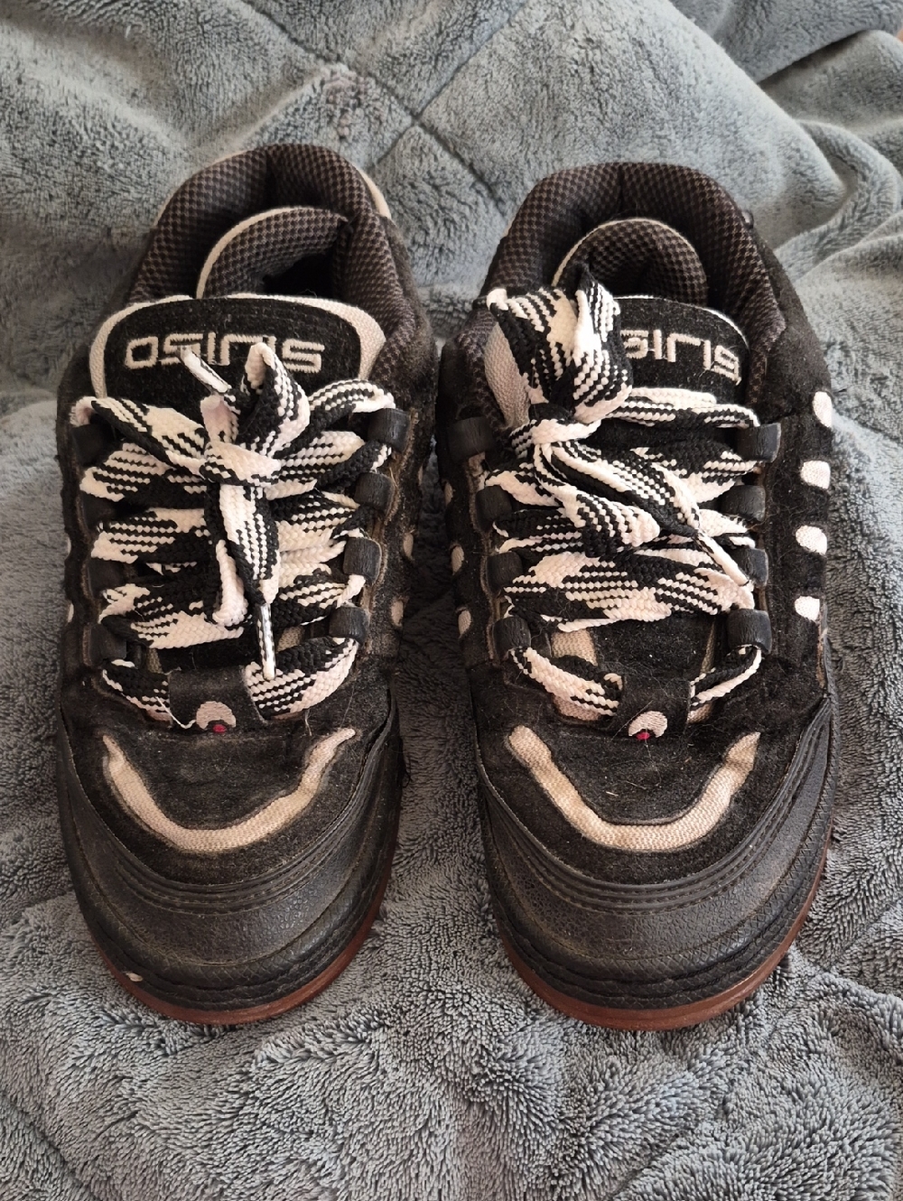 Osiris Kids Black and White Lace-Up Sneakers Vintage